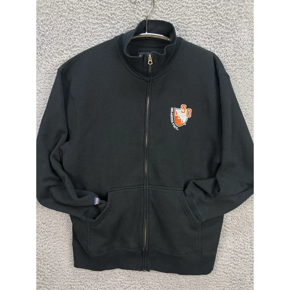Jansport Oklahoma State University Cowboys Full Zip Sweater Sz Large Mock Neck